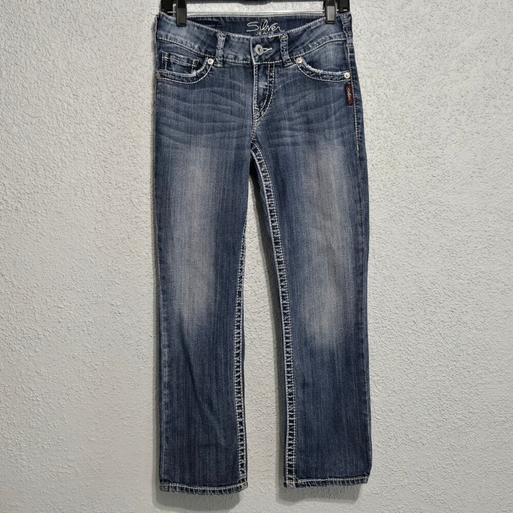 Silver Jeans‎ Womens Suki Capri Low Rise Y2K 90's Size 5 Embroidered Streetwear